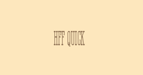 HFF Quick Draw font thumbnail